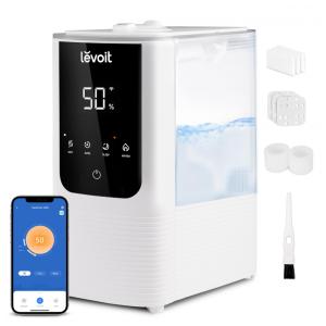 Umidificador Ultrassônico 4.5L com Display LED e Silencioso, LEVOIT, Branco