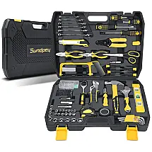 Kit de Ferramentas com Maleta de Transporte, 194 Peças, Amarelas, SUNDPEY, Amarelo