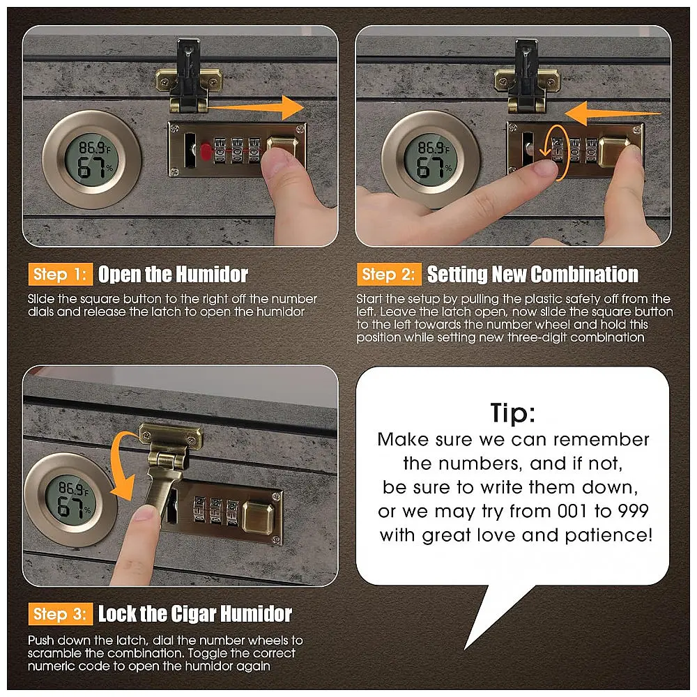 Umidor Digital Tesonway para 20-45 Charutos – Controle Preciso de Umidade e Temperatura — foto 3