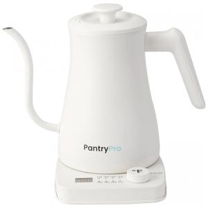 Chaleira elétrica pescoço de ganso PantryPro branca fosca 1L 1500W com controle de temperatura Rapid-Boil, 110V