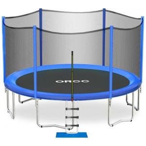 Trampolim ORCC ASTM e CPSIA aprovados 16 15 14 12 Trampolins recreativos infantis de 10 pés com escada de rede de proteção Trampolim de