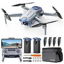 Mini Drone Aéreo com Câmera 4K, 60 Min de Voo, WiFi 5GHz, Retorno e Leveza, Veeniix, Cinza