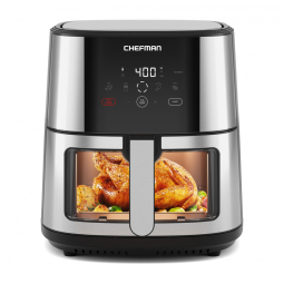Fritadeira elétrica sem óleo 7,6L Chefman inox janela de visualização painel digital 4 programas 1500W 110V