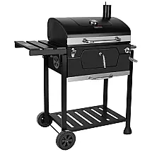 Churrasqueira a Carvão com Mesa Lateral Dobrável e Rodas para ao Ar Livre, Royal Gourmet CD1824G, Preta