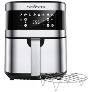 Fritadeira Elétrica AirFryer 5.8L de Capacidade com Painel de Controle gital e 8 Predefinições, 1500W, 110v, SIGNSTEK AF7505 DI, Prateado