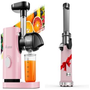 Espremedor de Frutas com Função Reversa, Motor Silencioso e Fácil de Limpar, 110V 150W, AAOBOSI, Rosa