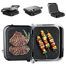 Gevi Sanduicheira, Grill 7 em 1 Antiaderente com Controle de Temperatura, Aço Inoxidável, 110V