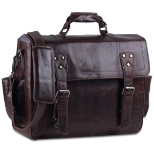 Bolsa, Pasta de Couro Masculina para Laptop, HANDMADE WORLD, Marrom