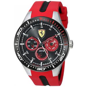 Relógio de Pulso Aço Inoxidável Quartzo Multi Mostrador Tiras de Silicone Colorida, FERRARI 0830586, Vermelho