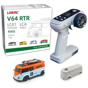 Mini Carro RC Escala 1:64 com Controle Remoto de 2,4 GHz e Iluminação RGB Modelo Hobby RTR