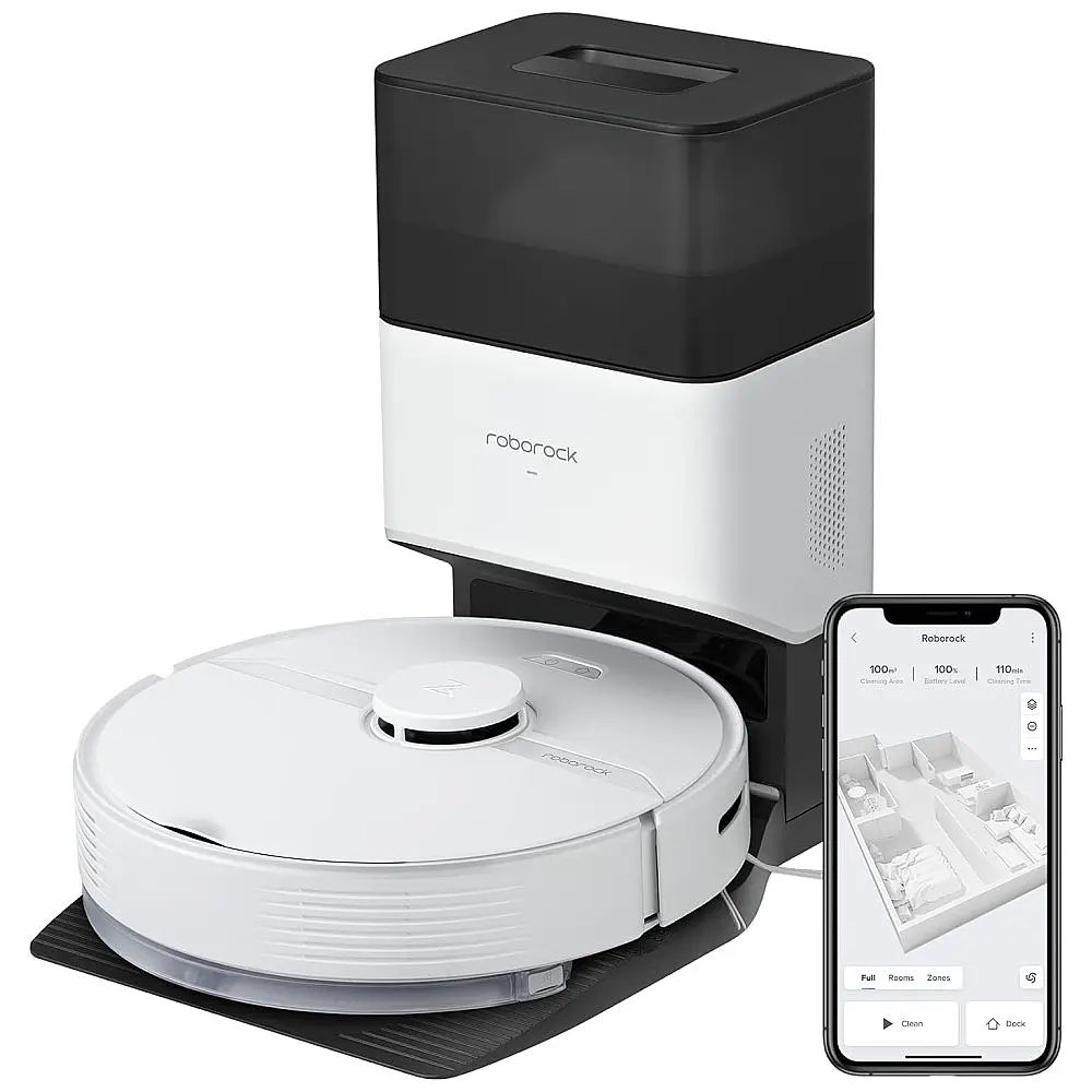 Aspirador de Pó Robô Q7 com Conexão via APP, WI FI e Auto Esvaziamento, 110v, ROBOROCK, Branco