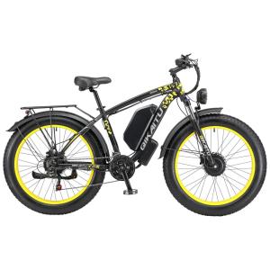 Bicicleta Elétrica QIKAITU MQ3000 2000W com Motor Duplo, Bateria UL 48V 23Ah, Suspensão com Trava, Freios Hidráulicos e Rodas 26x4"