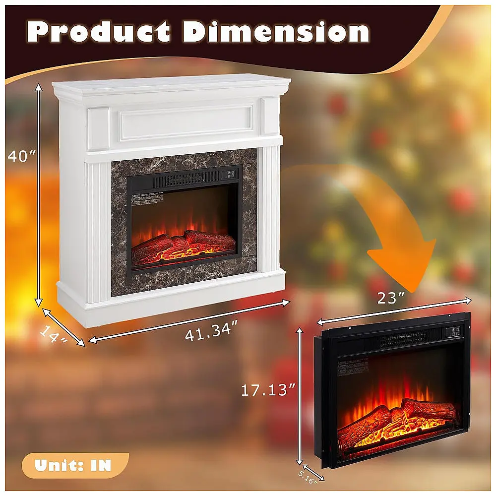 Lareira Elétrica CKEASEAN 107x102cm 1400W Chamas LED 3D Controle Remoto 110V — foto 2