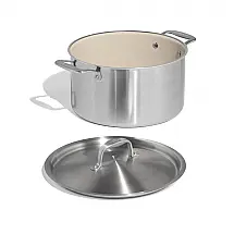 Caldeirão Made In CeramiClad 7,6 Litros Aço Inox 5-Camadas Cerâmica Livre de PFAS Indução