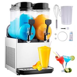Máquina de Raspadinha TECSPACE 2 Tanques 30 Litros, Máquina de Slushie Comercial 1060W, Ideal para Margaritas, Coquetéis
