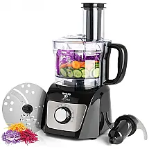 Processador de Alimentos 8 xícaras com 2 Velocidades e Acessórios, 110V 500W, MMoss Stone, Preto