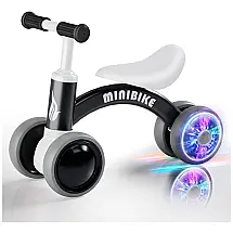 Bicicleta sem Pedal com 4 Rodas para Crianças de 10 a 36 Meses, Cawhad, Preta