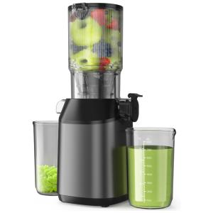 Extrator de Suco JoyBear, Máquina de Mastigação Lenta com Boca de 13,46 cm, Ideal para Frutas e Vegetais Inteiros, Fácil Limpeza e Nutrição.