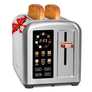 Torradeira de 2 Fatias com Tela Digital e 4 Funções, 110V 1350W, SEEDEEM, Prata