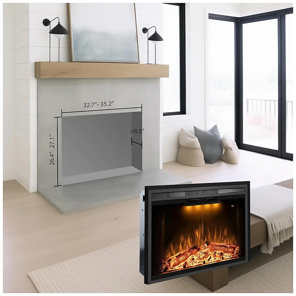Lareira Elétrica Benrocks 91x69cm 1500W Insert Chamas Multicolor Som 110V — foto 2