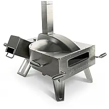 Forno de Pizza SCORPIO SPO1 Multicombustível Lenha e Gás 16" Pedra Giratória Refratária Alta Temperatura 454°C Portátil Externo