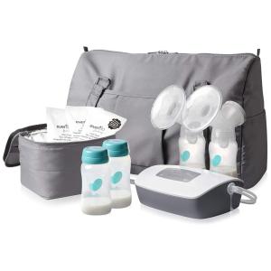 Bomba Tira Leite Deluxe Elétrica Portátil e Recarregável Kit Completo, EVENFLO FEEDING 5164114, Branco