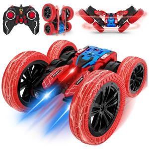 Carrinho de Controle Remoto Dupla Face, Carro de Acrobacias 4WD Off-Road com 360 Flips, Brinquedo Elétrico Recarregável para Meninos de 3