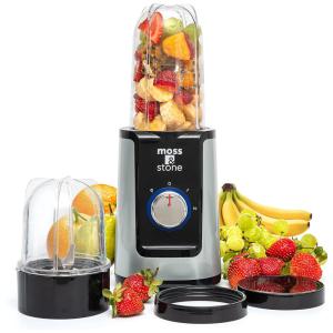 Liquidificador Portátil 2 em 1, 480mL em Aço Inoxidável 2 Velocidades, 300W, Moss Stone, Prata