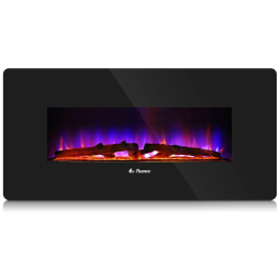 Lareira Elétrica W de Embutir A54x91L, com Controle Remoto e Luz de LED, 1400W, 110v, TURBRO INF36 W, Preto