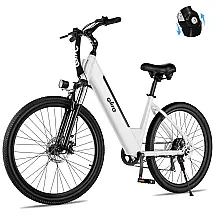 E-bike Urbana Qlife Cityone ST Step-Thru, Bateria 36V UL2849, 7 Velocidades, Pneus 26"x2,1", Suspensão Frontal, Branca