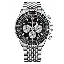 Relógio Cronógrafo Stuhrling Raceway 44mm Preto Fosco, Movimento Japonês, Resistente e Elegante