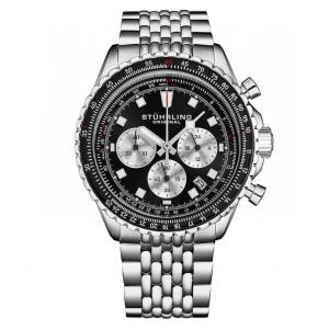 Relógio Cronógrafo Stuhrling Raceway 44mm Preto Fosco, Movimento Japonês, Resistente e Elegante