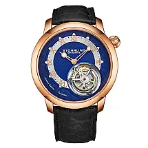 Relgio de pulso Eclipse 390 com turbilho, edio limitada de 43mm, correia azul e preta Stuhrling