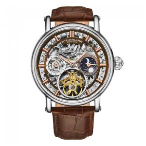 Relógio Masculino Stuhrling Esqueleto 4000 Automático 43mm, Marrom