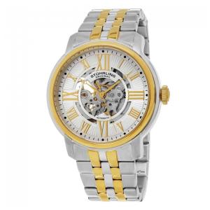 Relógio Masculino Stuhrling 812.04 Automático 42mm, Prata e Dourado