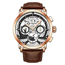 Relógio Masculino Stuhrling Andover 47mm Quartzo com Cronógrafo e Pulseira Marrom Couro
