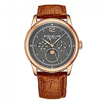Relógio Masculino Stuhrling Celestia 898 Quartzo 39mm, Marrom Clássico