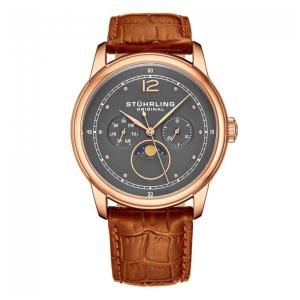 Relógio Masculino Stuhrling Celestia 898 Quartzo 39mm, Marrom Clássico