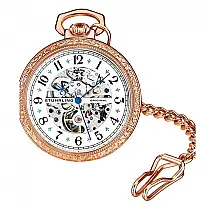 Relógio de Bolso Masculino Stuhrling Consul 979 de Corda Manual 48mm, Rosé Gold