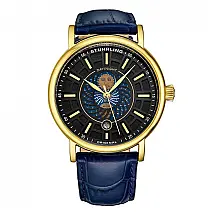 Relógio Masculino Stuhrling Dueto 899 Quartzo 42mm, Dourado e Azul