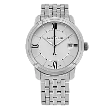 Relgio masculino Swiss Made Macedon A111B com mostrador prateado e pulseira Stuhrling