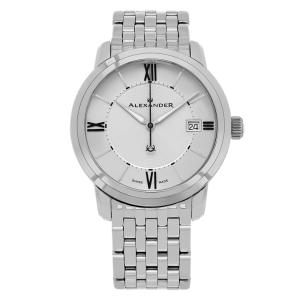 Relgio masculino Swiss Made Macedon A111B com mostrador prateado e pulseira Stuhrling