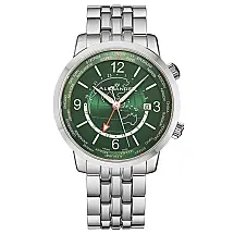Relgio suo Journeyman A171 com pulseira de couroe mostrador preto elegante Stuhrling