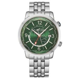 Relgio suo Journeyman A171 com pulseira de couroe mostrador preto elegante Stuhrling