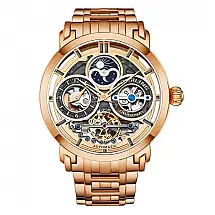 Relógio Masculino Stuhrling 371B.04 Automático 46mm, Ouro Rosa