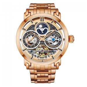 Relógio Masculino Stuhrling 371B.04 Automático 46mm, Ouro Rosa