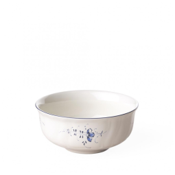 Tigela, Estilo Clássico com Capacidade de 400mL, Material de Porcelana Premium e Formato Redondo, Villeroy Boch, Branca e Azul