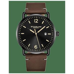 Relógio Masculino Stuhrling Metro 3901 Quartzo 38mm, Marrom e Preto