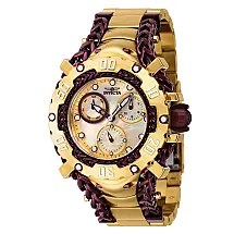 Relgio feminino gladiador com mostrador em madreprola - 43,2 mm. Ouro. Borgonha 41114