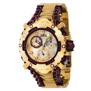 Relgio feminino gladiador com mostrador em madreprola - 43,2 mm. Ouro. Borgonha 41114